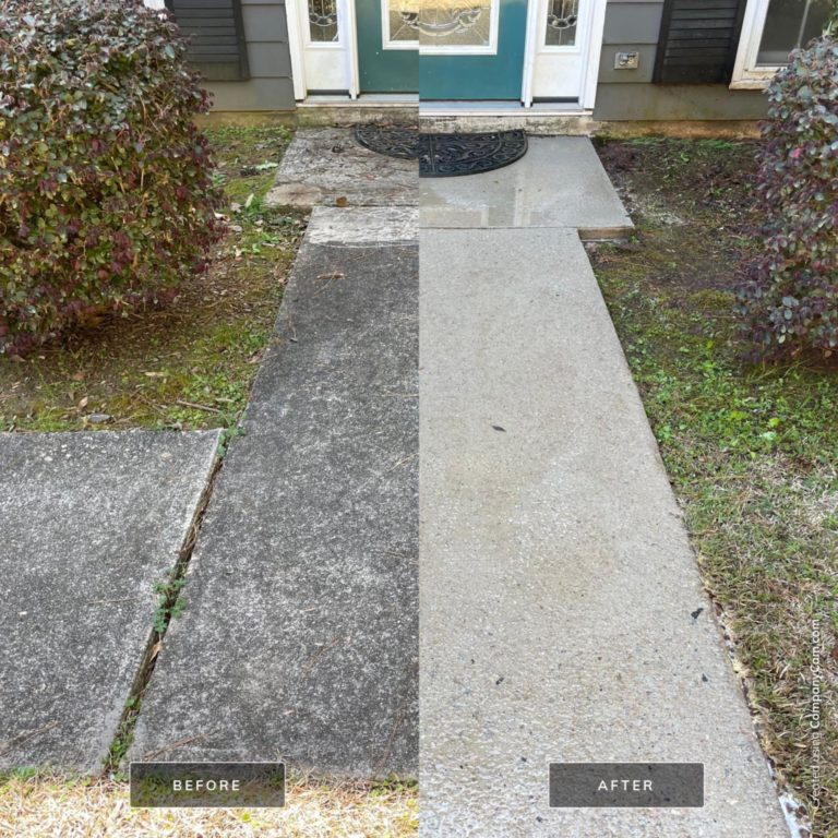 Before and After Concrete Cleaning in LaGrange GA