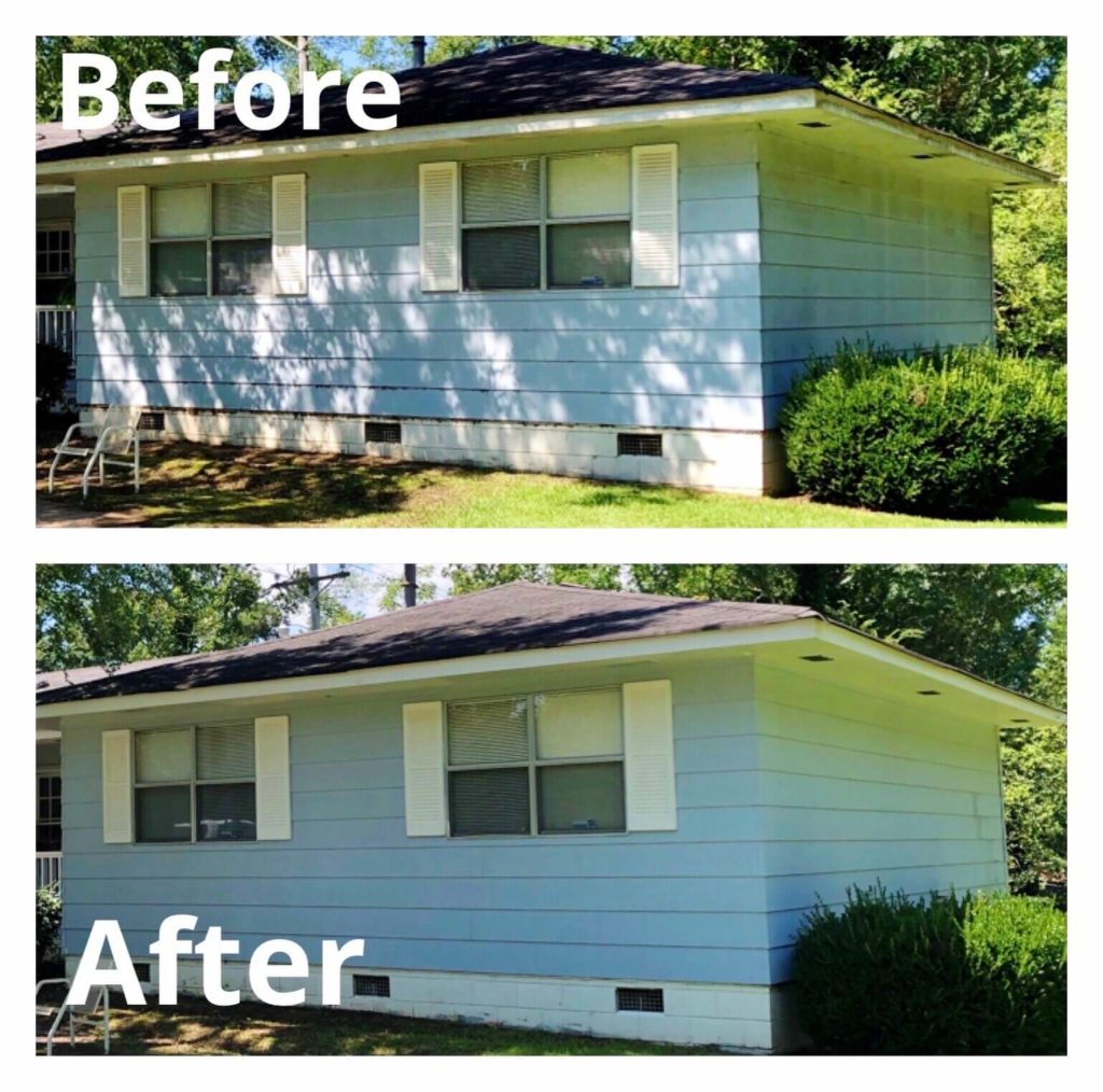 This is the before and after pressure washing job in Columbus GA