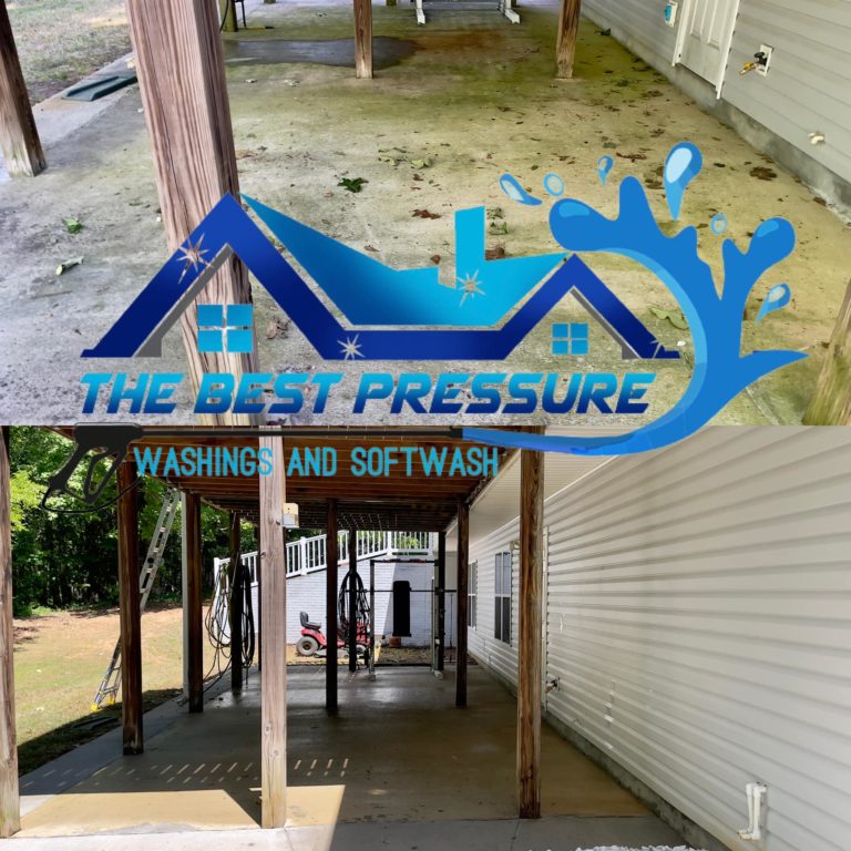 Before and after of Pressure Washing Job in LaGrange Georgia